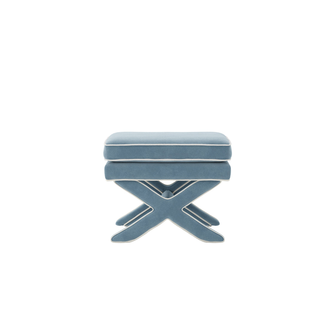 Rhode Ice Blue Velvet Stool