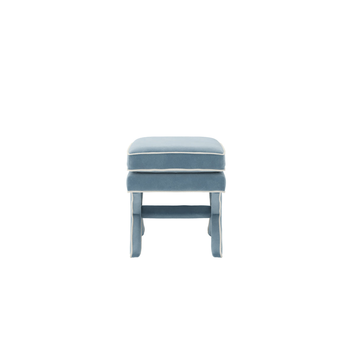 Rhode Ice Blue Velvet Stool