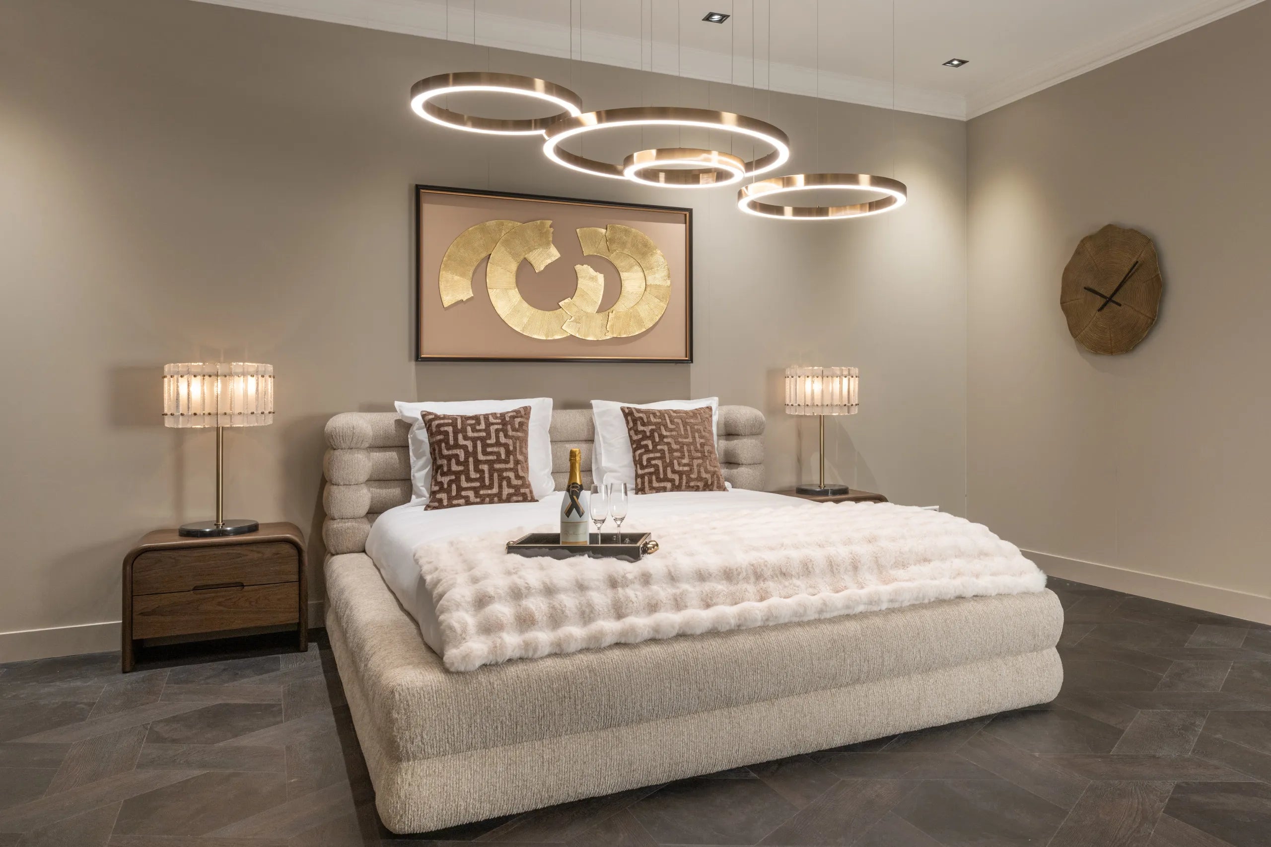 Richmond Interiors Obidis Natural Chenille Super King Size Ottoman Bed 180x210cm