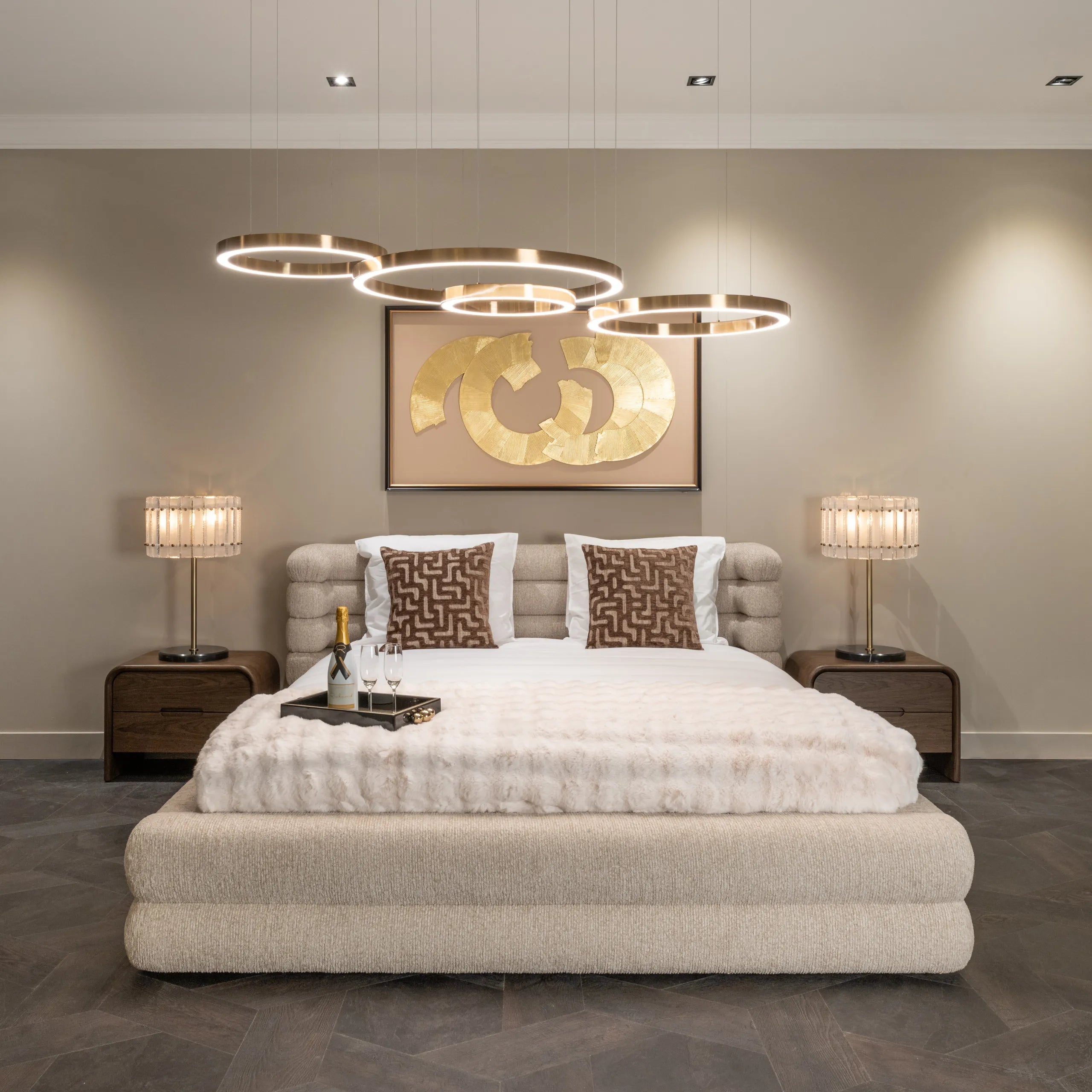 Richmond Interiors Obidis Natural Chenille Super King Size Ottoman Bed 180x210cm