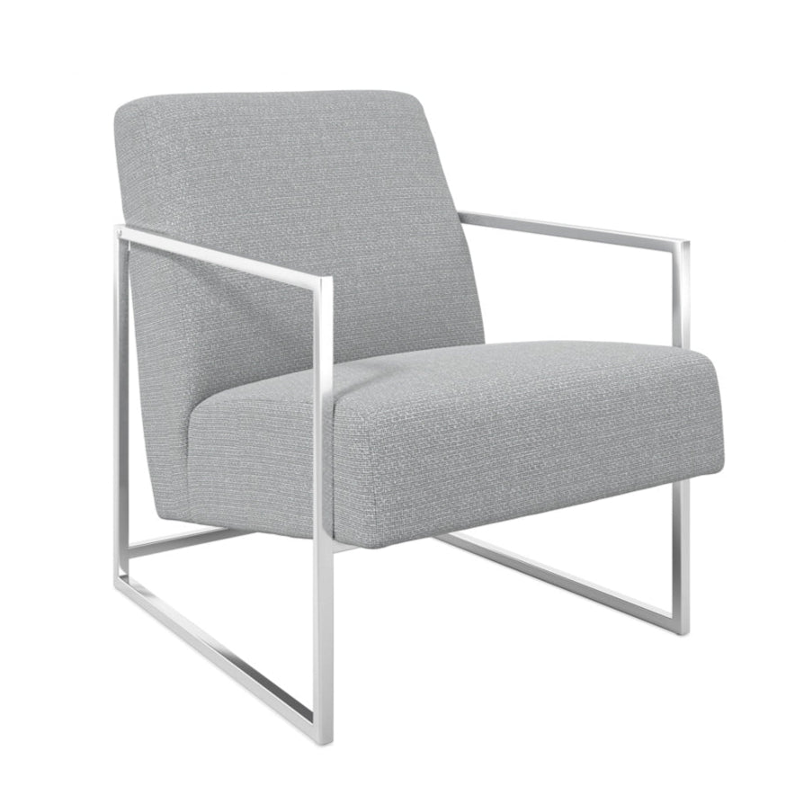 Ritz Dove Grey Tweed & Silver Accent Chair