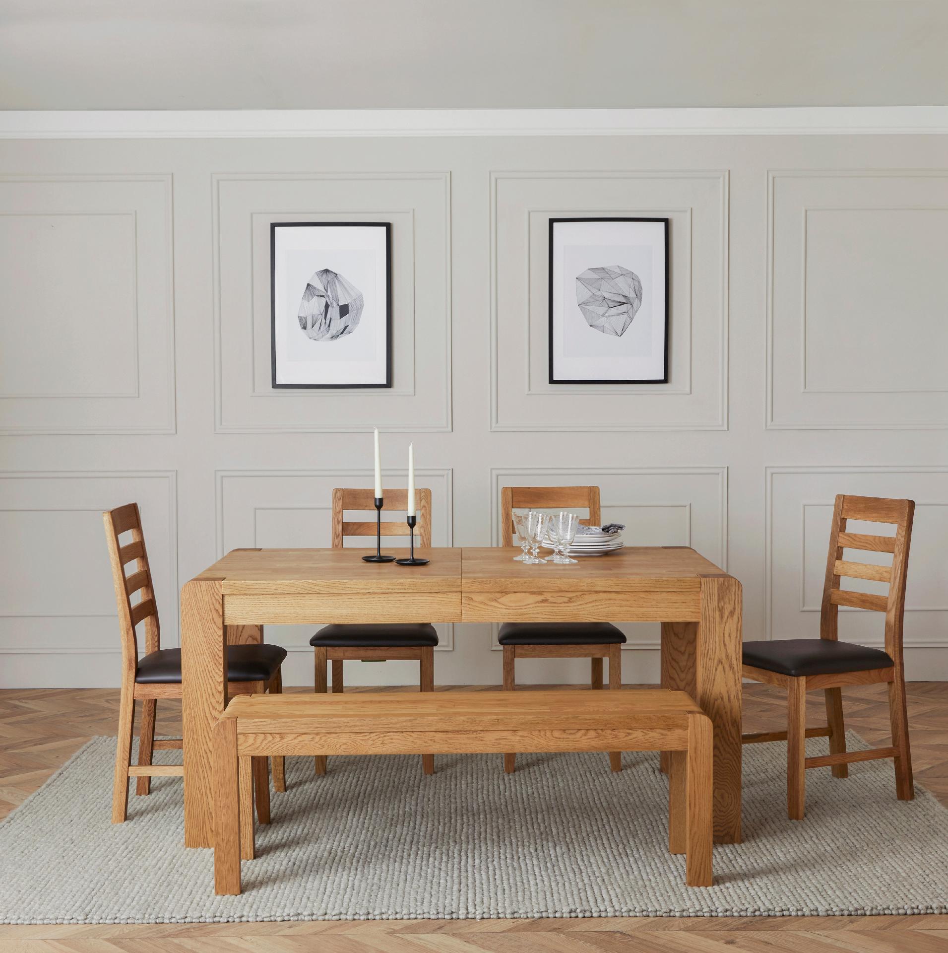 Kingsley Solid Oak Extending Dining Table 160/210cm