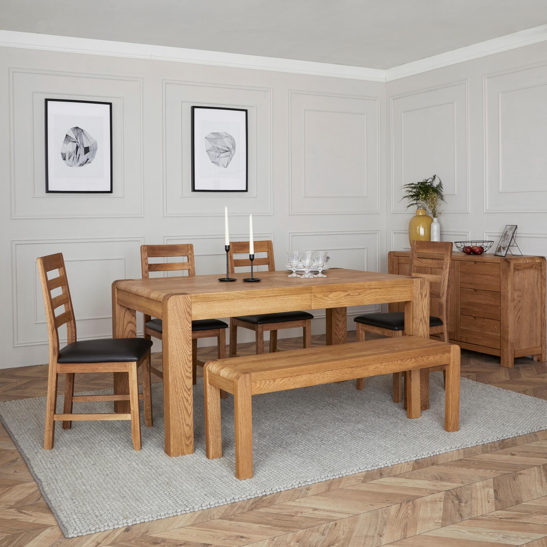 Kingsley Solid Oak Extending Dining Table 160/210cm