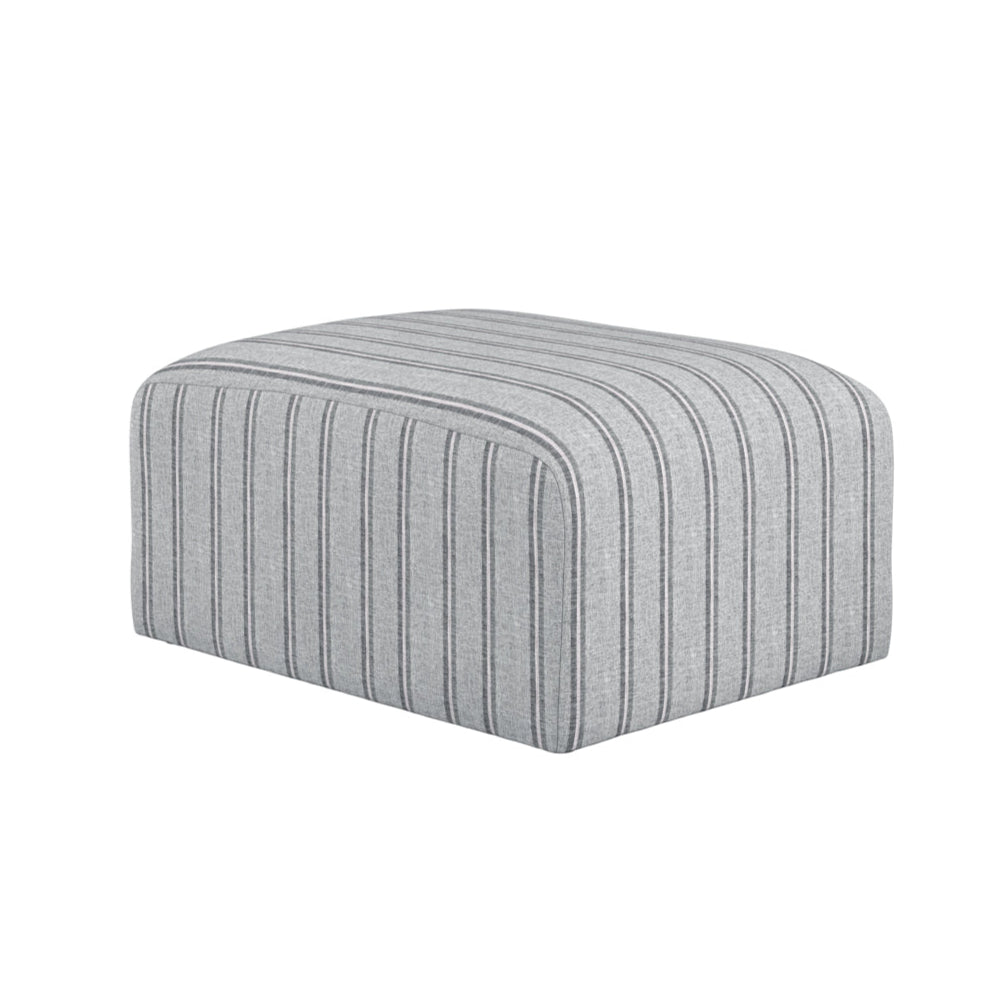 Ryder Grey Thick Stripe Rectangle Pouffe