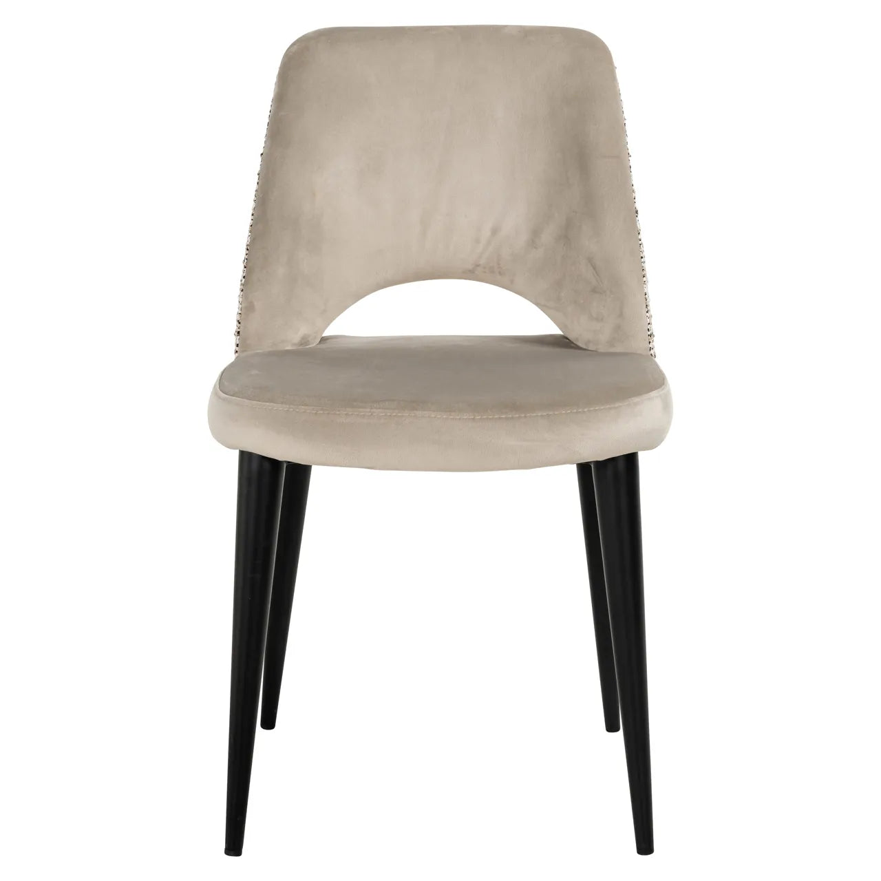Set of 2 Richmond Interiors Tabitha Taupe Khaki Velvet Dining Chair