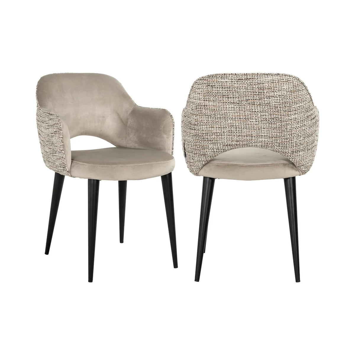 Richmond Interiors Giovanna Trendy Taupe Khaki Velvet Dining Chair