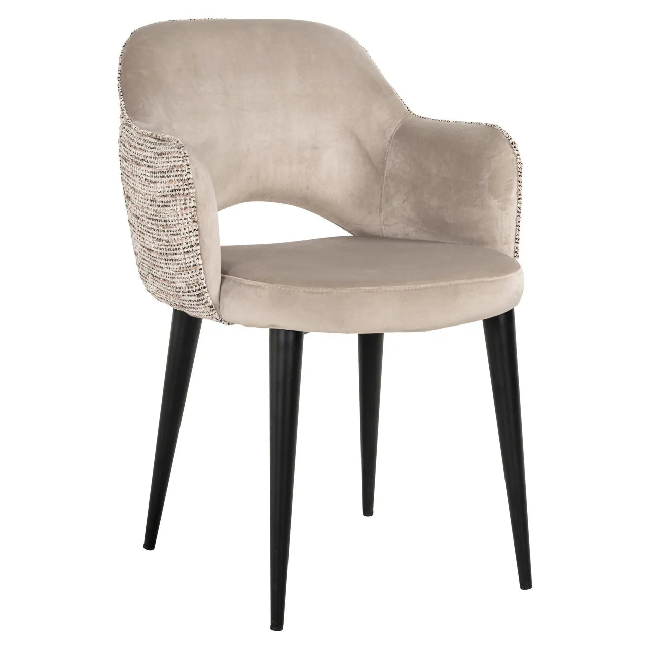 Richmond Interiors Giovanna Trendy Taupe Khaki Velvet Dining Chair