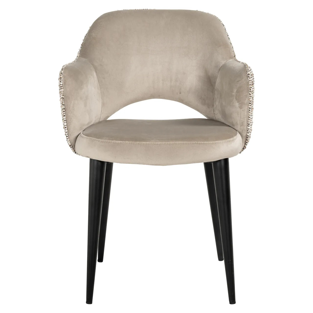 Richmond Interiors Giovanna Trendy Taupe Khaki Velvet Dining Chair