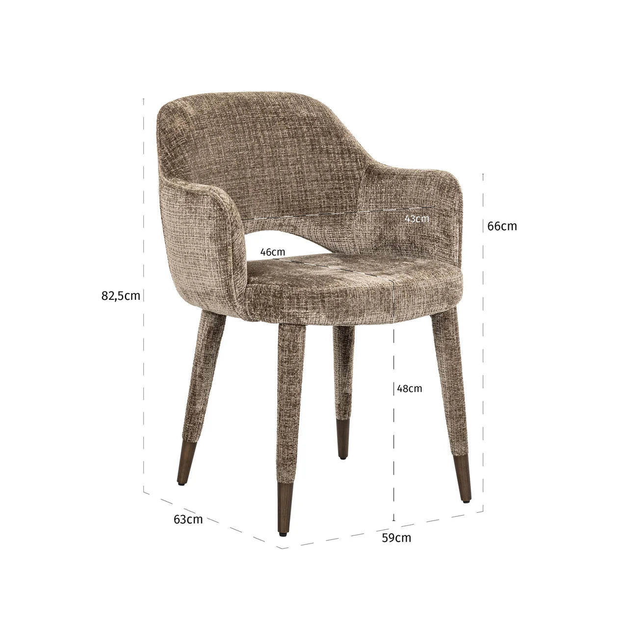 Richmond Interiors Donnatella Stone Chenille Dining Chair