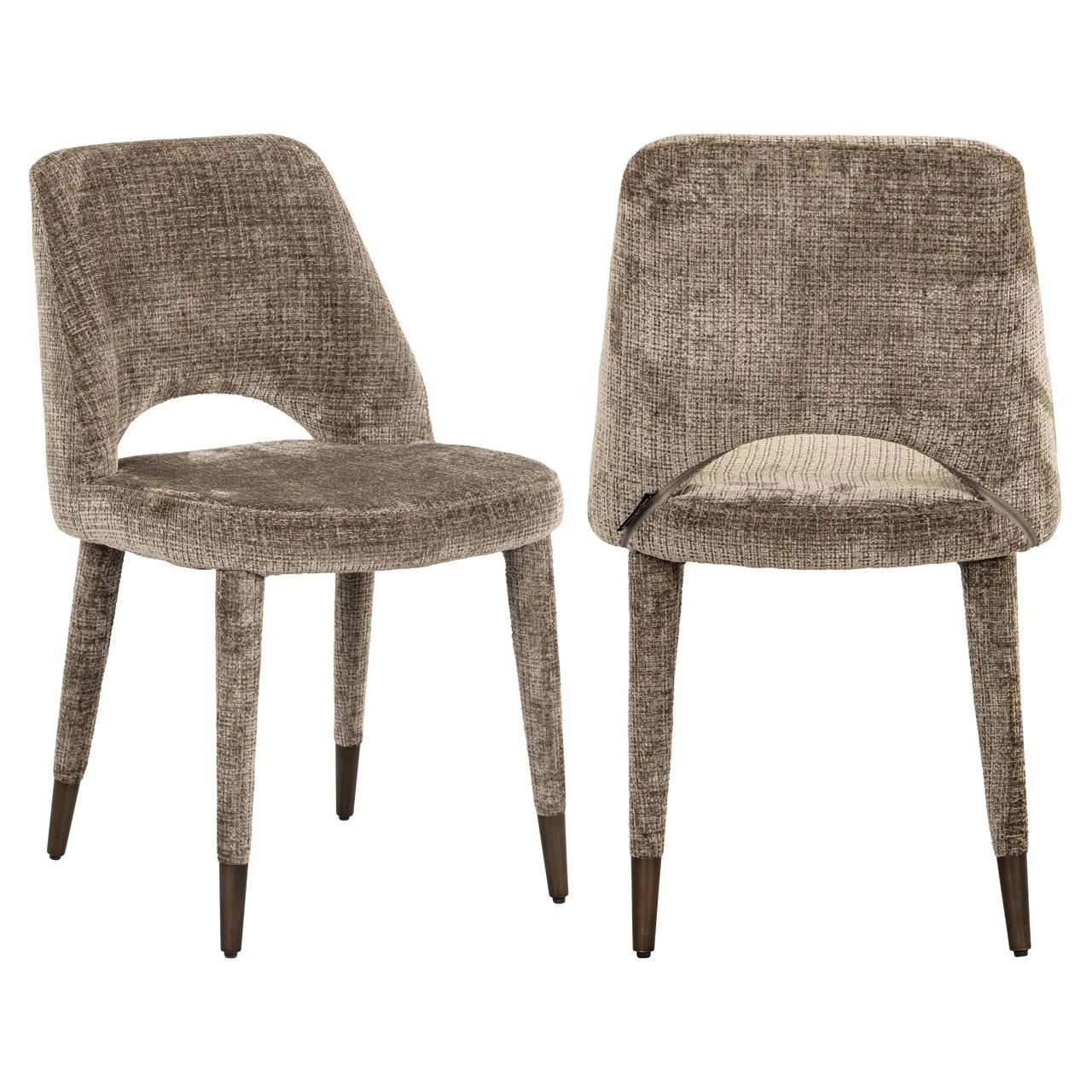 Set Of 2 Richmond Interiors Cecilia Stone Chenille Dining Chair