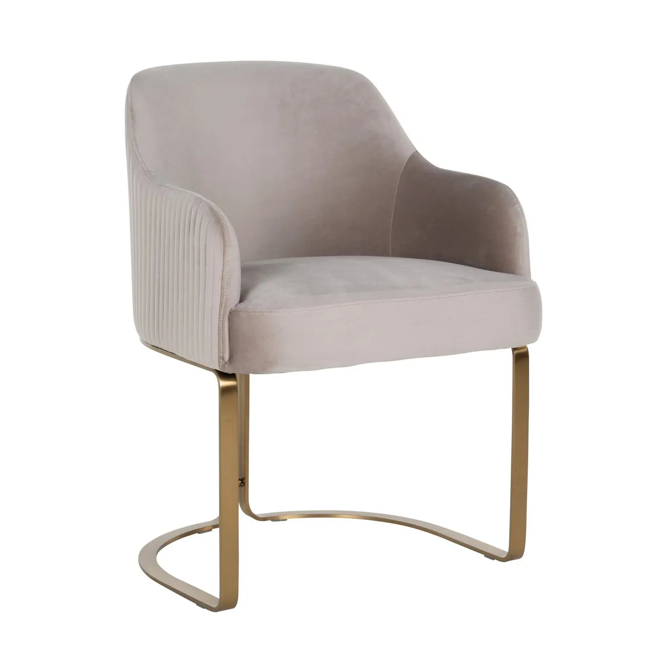 Richmond Interiors Hadley Taupe Khaki Velvet & Gold Chair