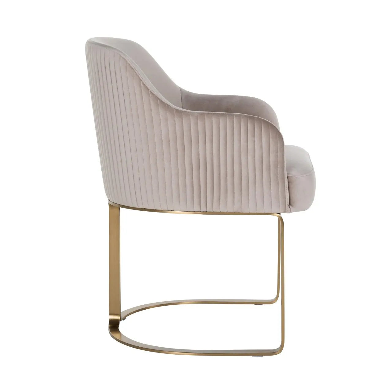 Richmond Interiors Hadley Taupe Khaki Velvet & Gold Chair