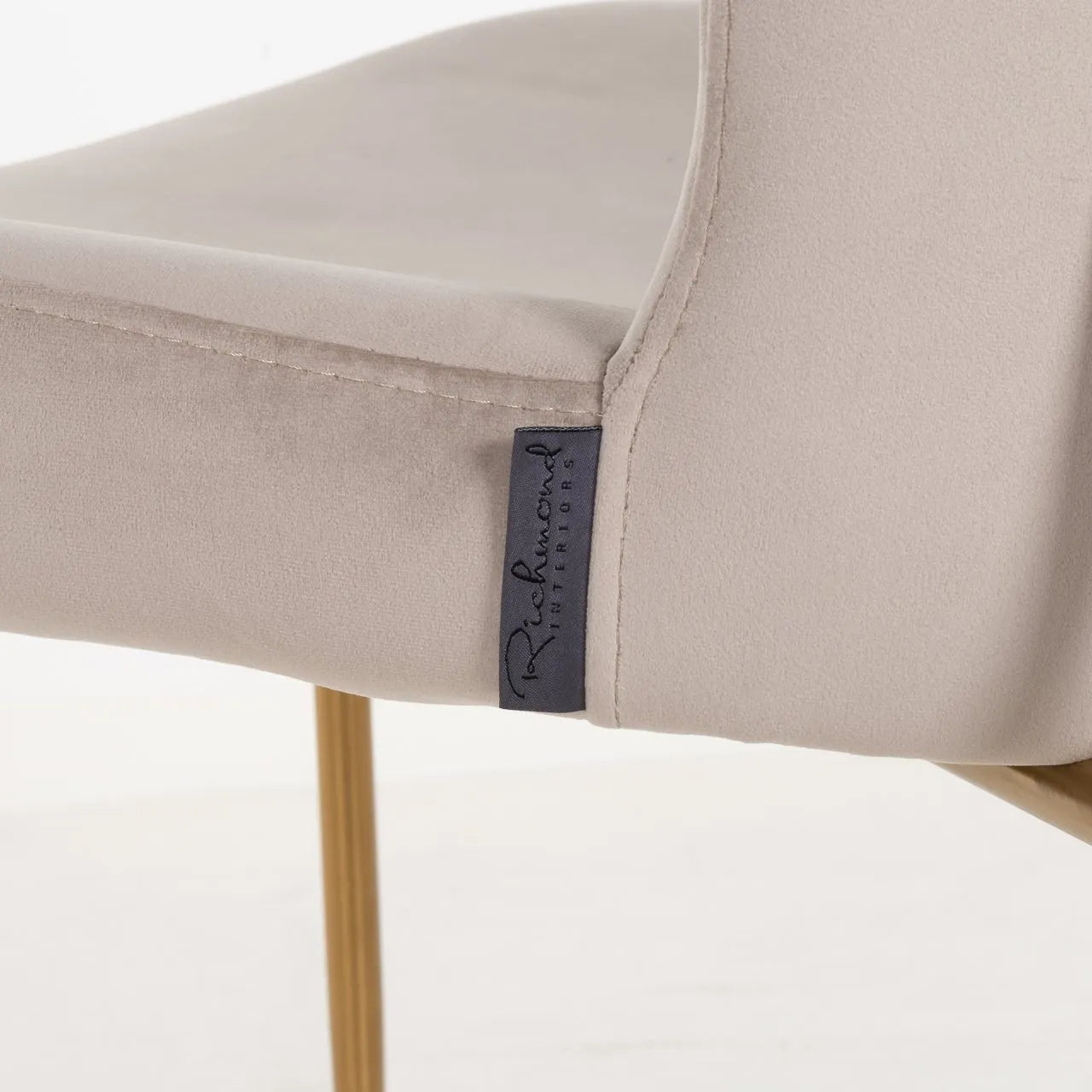 Set of 2 Richmond Interiors Odessa Taupe Khaki Velvet Dining Chair
