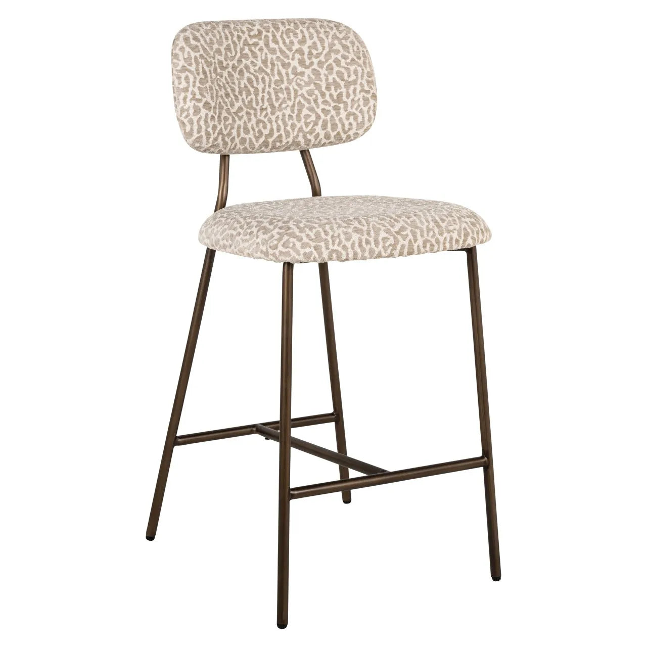 Set of 2 Richmond Interiors Xenia Beige Leopard Counter Stool