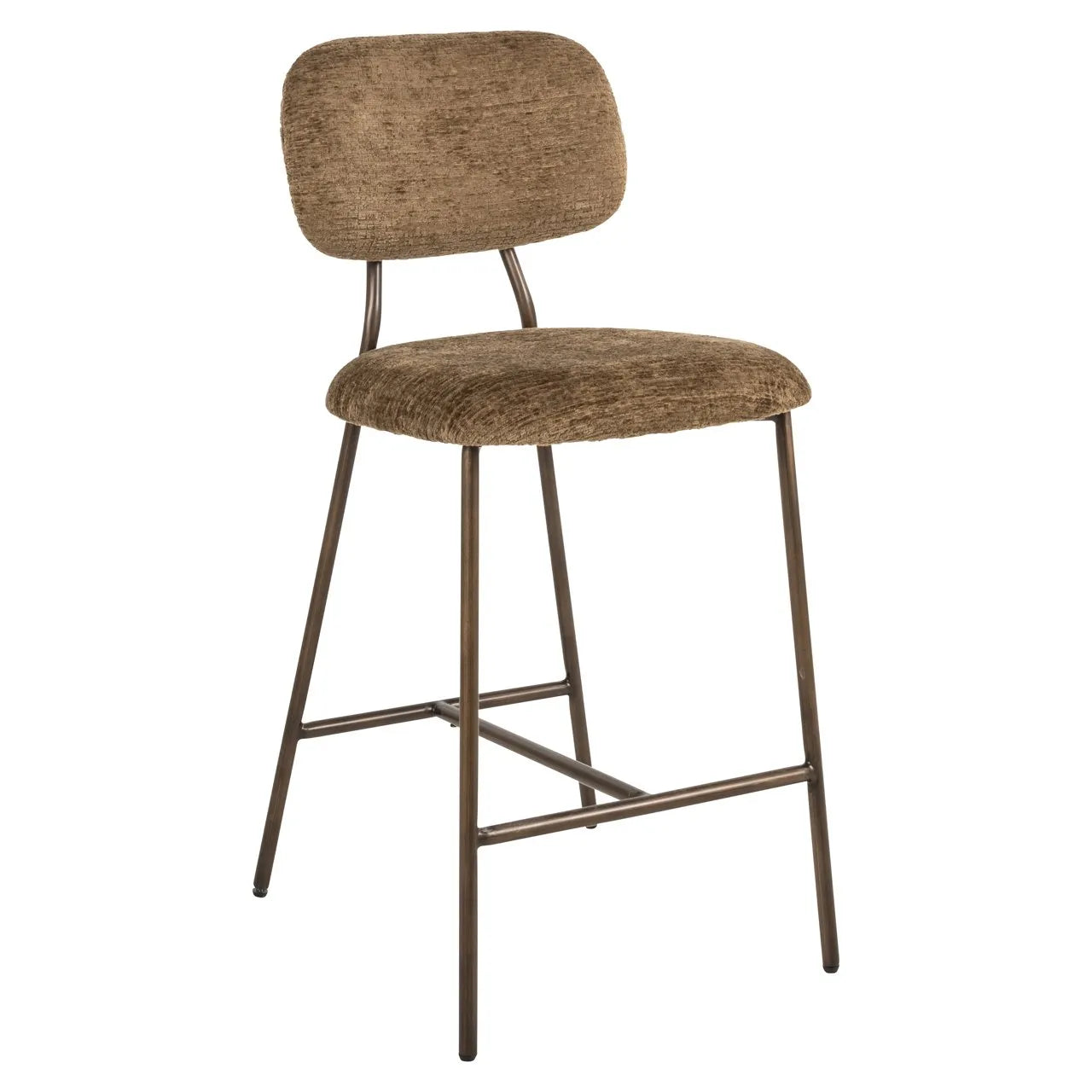 Set of 2 Richmond Interiors Xenia Brandy Brown Chenille Counter Stool