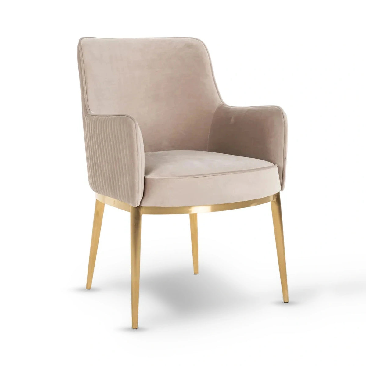 Richmond Interiors Set of 2 Breeze Khaki Velvet Dining Chairs