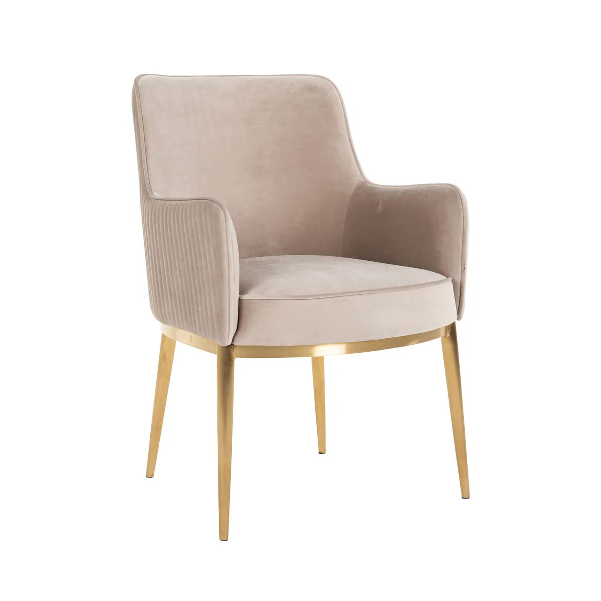 Richmond Interiors Set of 2 Breeze Khaki Velvet Dining Chairs