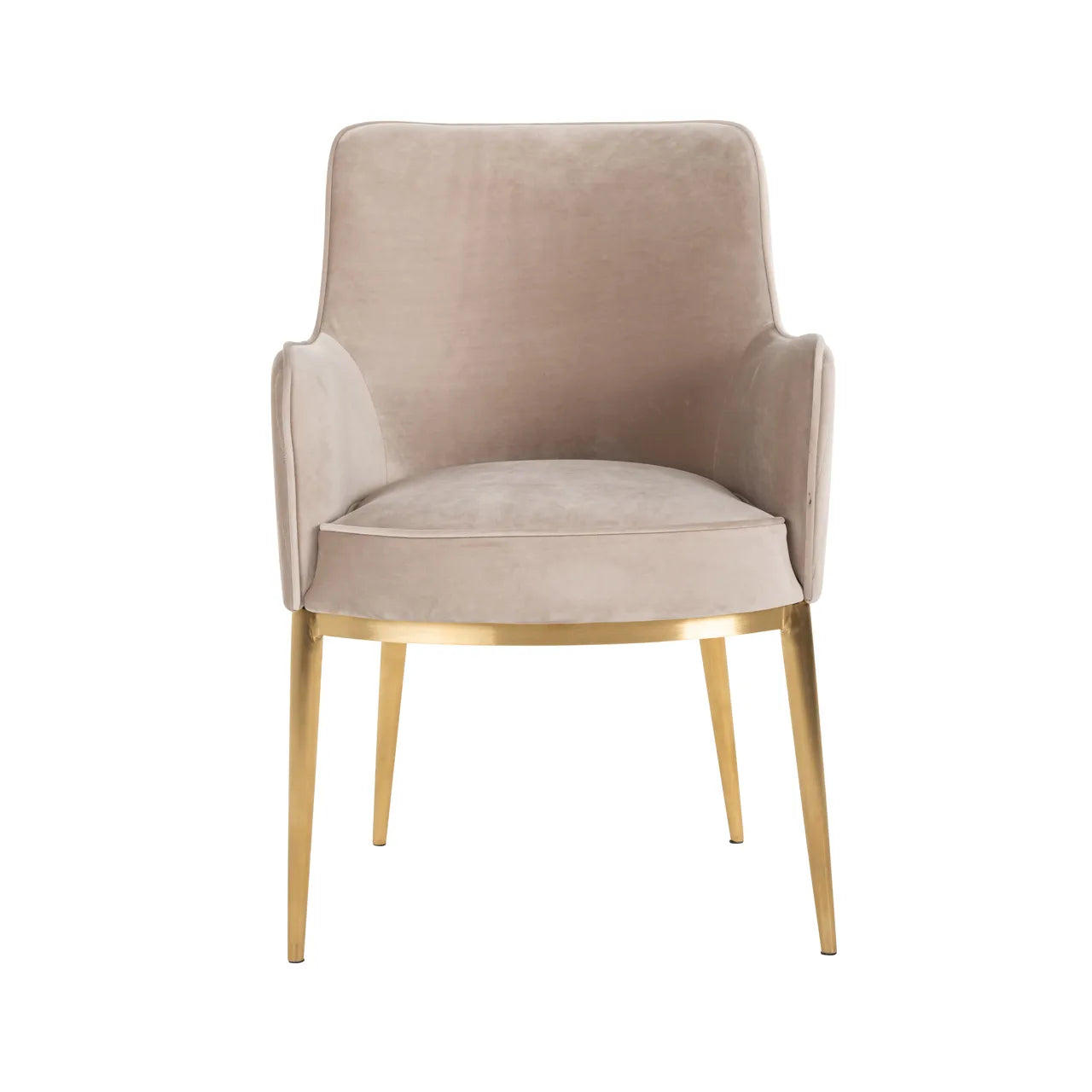 Richmond Interiors Set of 2 Breeze Khaki Velvet Dining Chairs