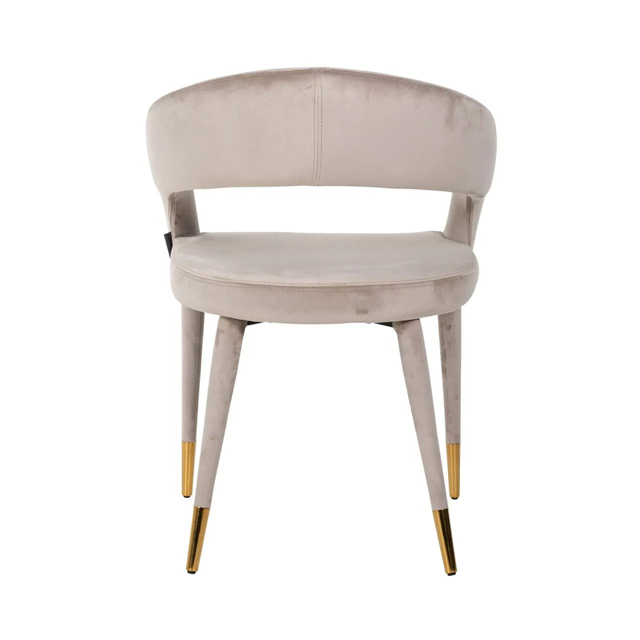 Richmond Interiors Ava Taupe Khaki Velvet Gold Tips Dining Chair