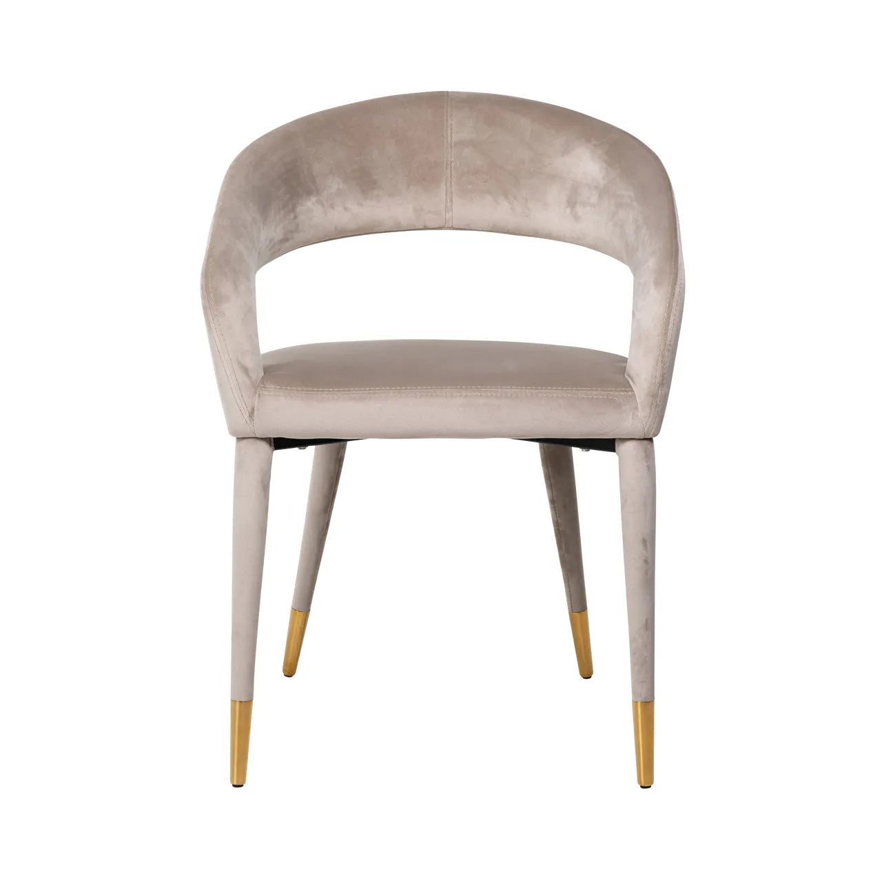 Richmond Interiors Ava Taupe Khaki Velvet Gold Tips Dining Chair