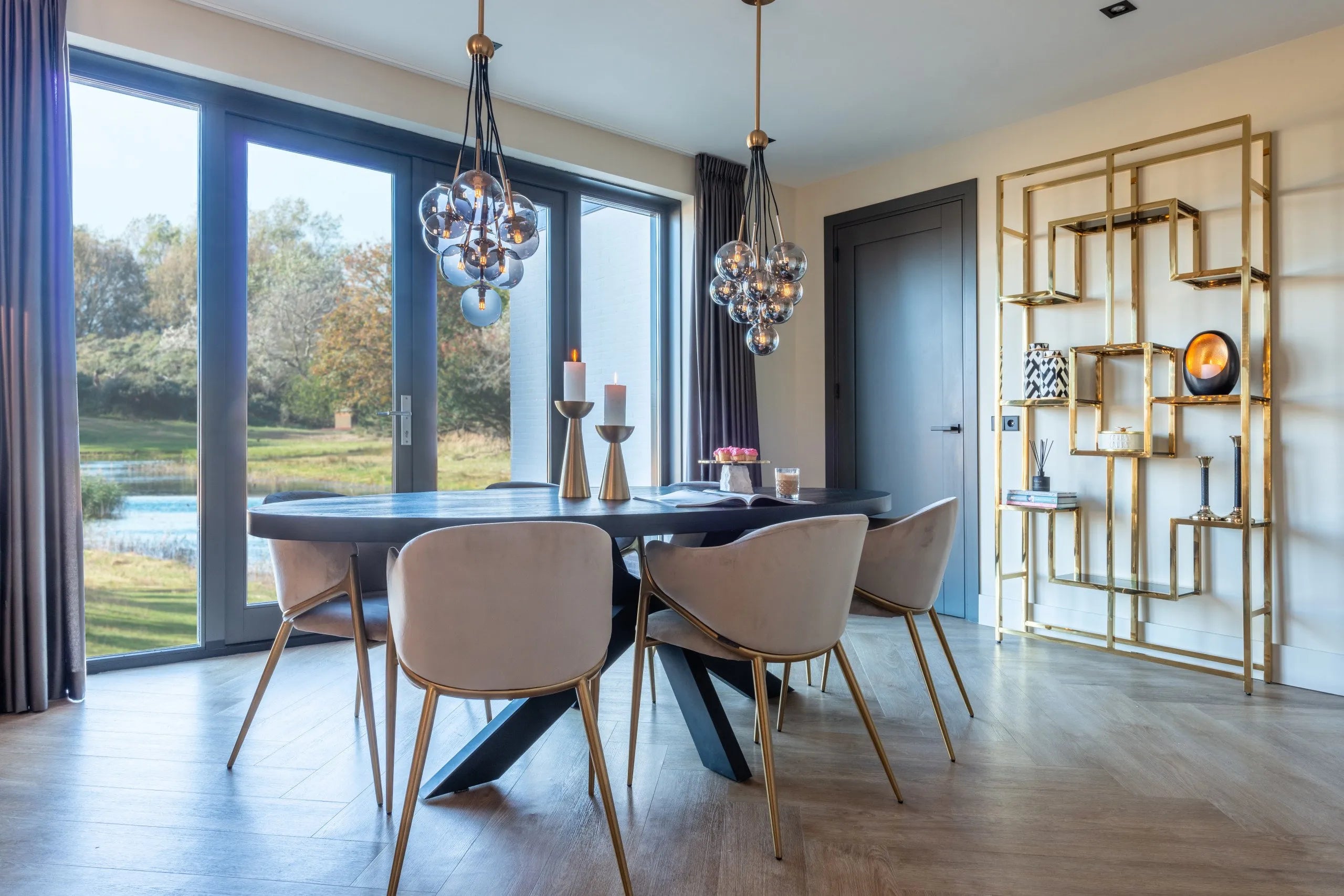 Richmond Interiors Magnus Gold Open Display Display Unit