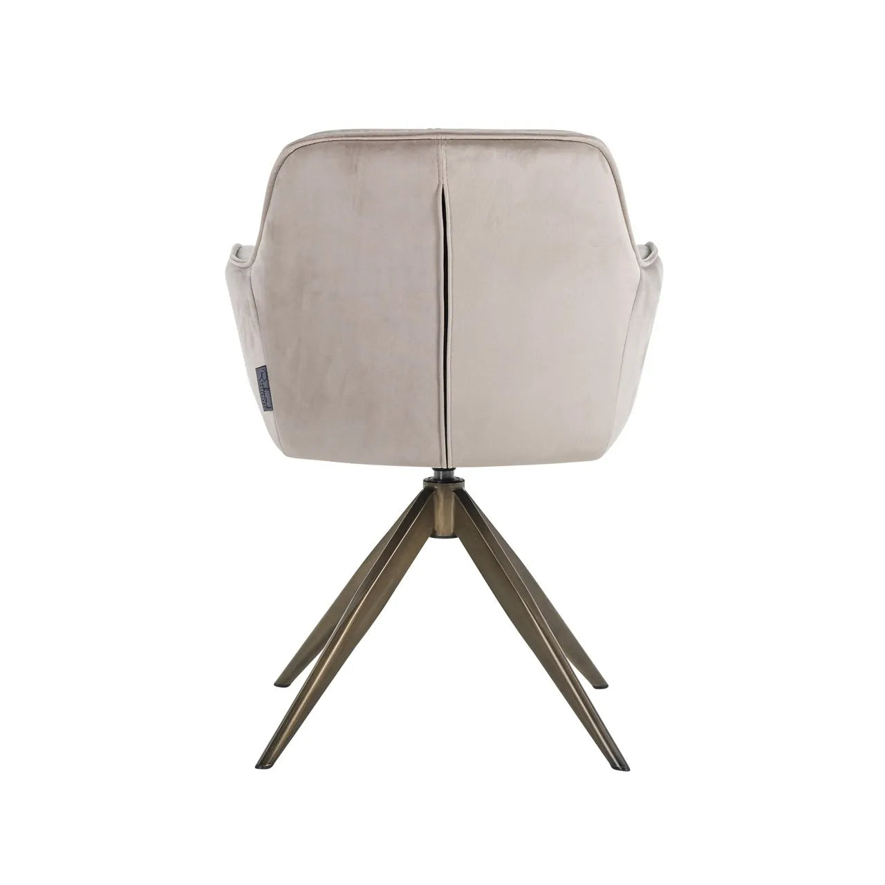Richmond Interiors Aline Taupe Khaki Velvet & Gold Swivel Chair