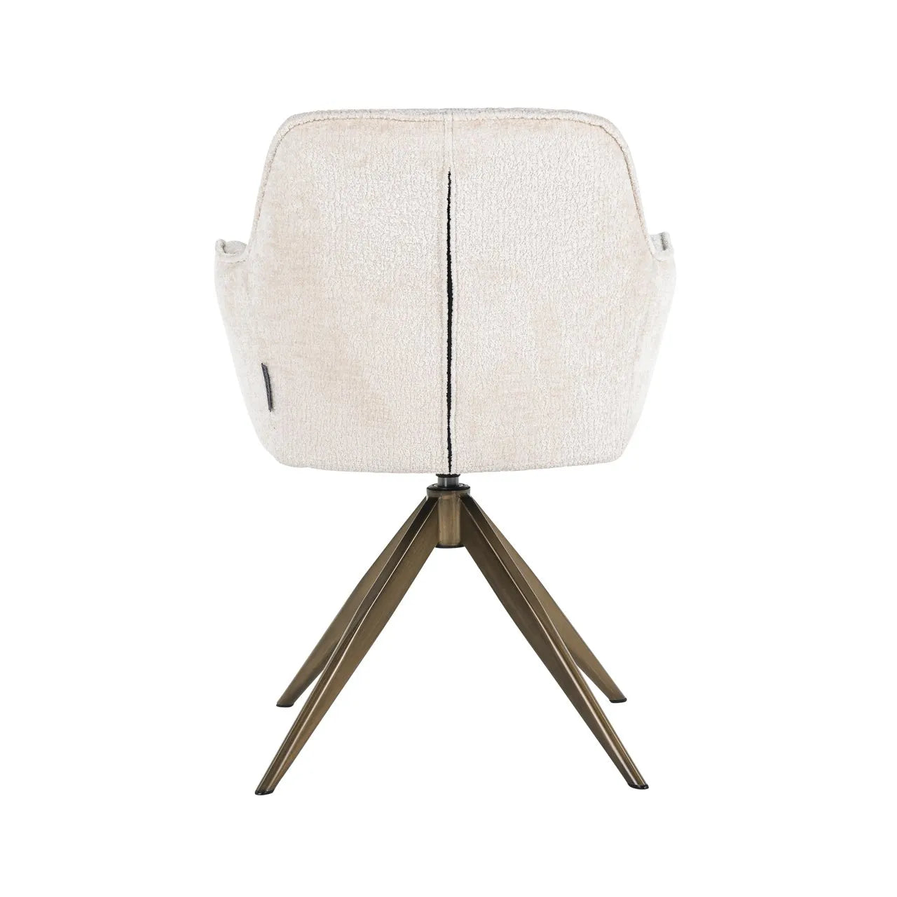 Richmond Interiors Aline Bergen White Chenille & Gold Swivel Chair