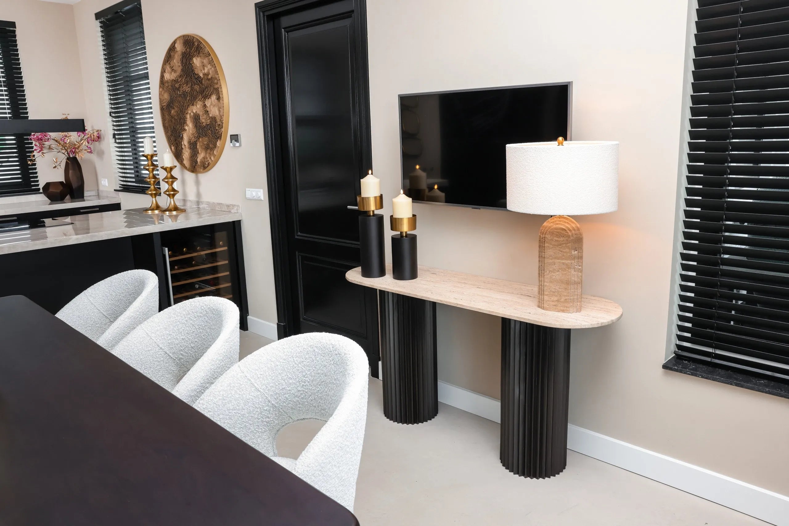 Richmond Interiors Bloom Gold Coin Round Disk Wall Art Large