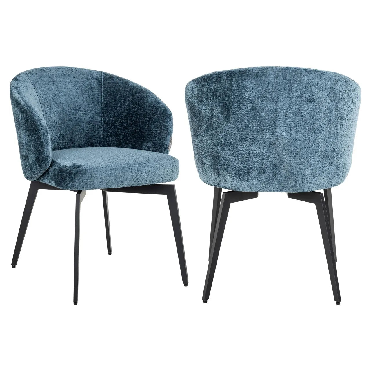 Richmond Interiors Amphara Ocean Blue Chenille Bucket Chair