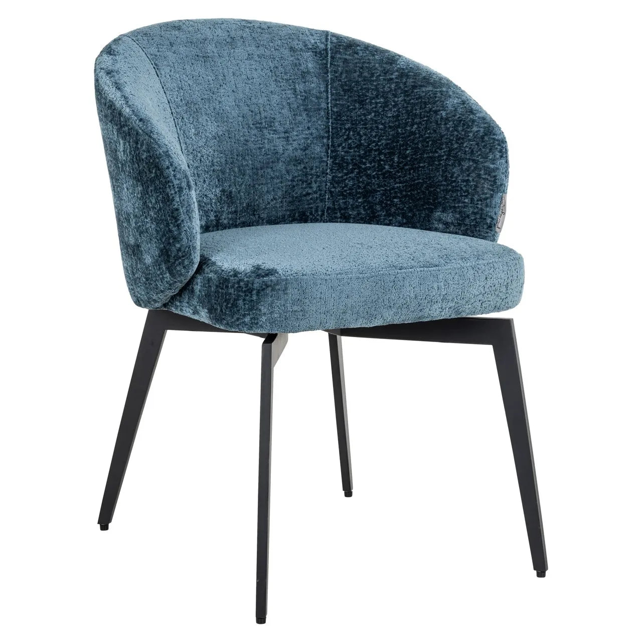 Richmond Interiors Amphara Ocean Blue Chenille Bucket Chair
