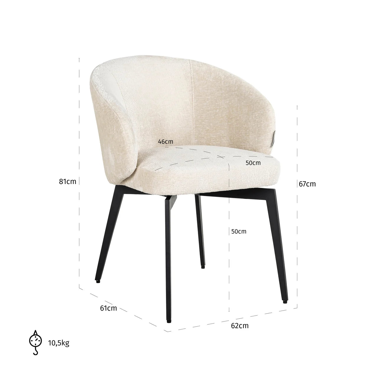 Richmond Interiors Amphara Bergen White Chenille Bucket Chair