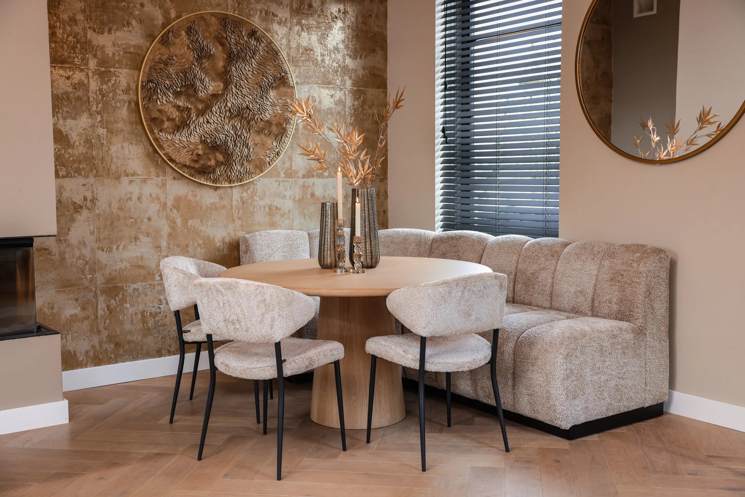 Richmond Interiors Bloom Gold Coin Round Disk Wall Art Large