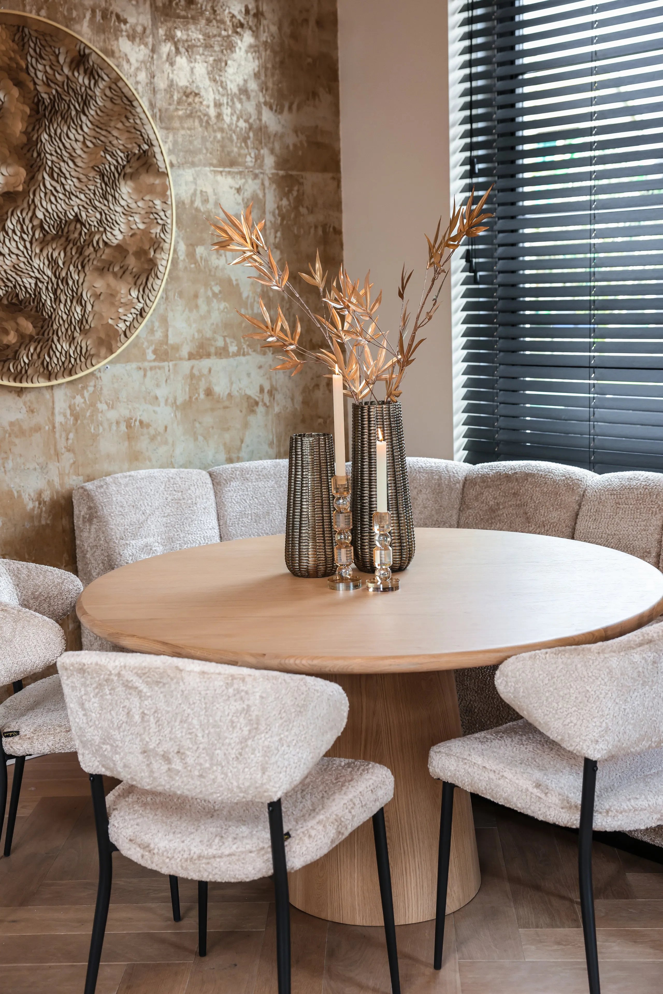 Richmond Interiors Bloom Gold Coin Round Disk Wall Art Large