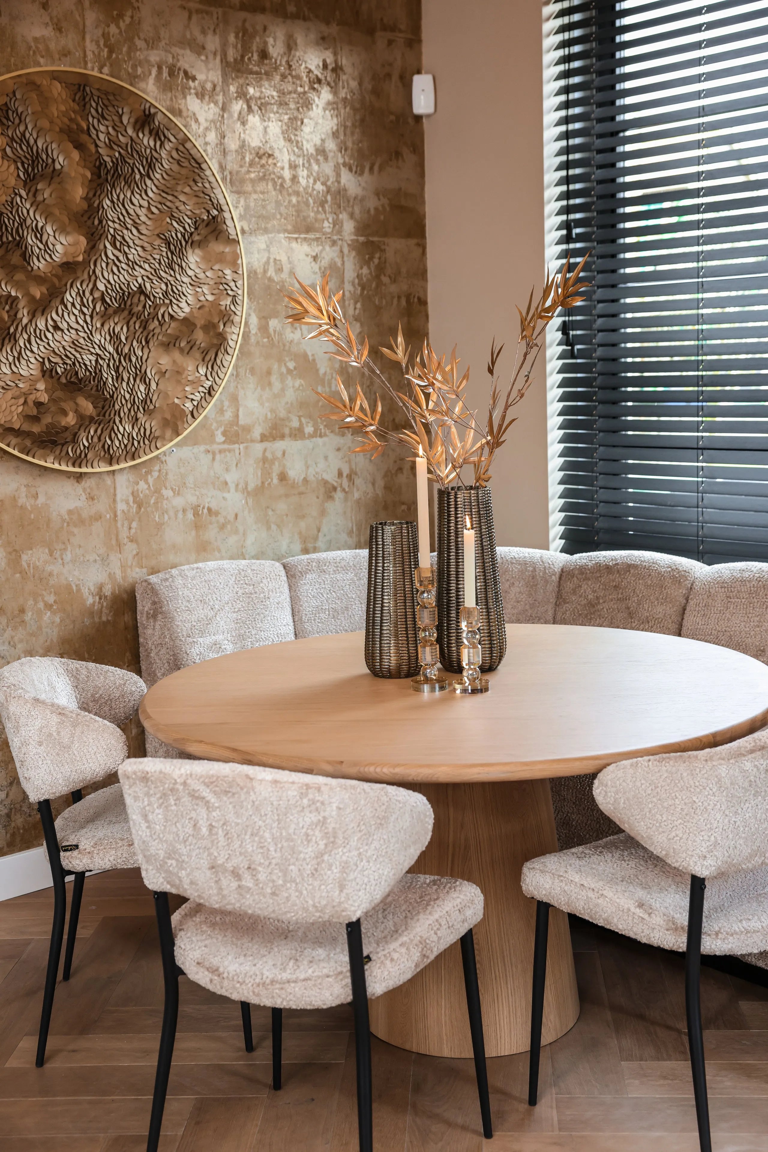 Richmond Interiors Bloom Gold Coin Round Disk Wall Art Large