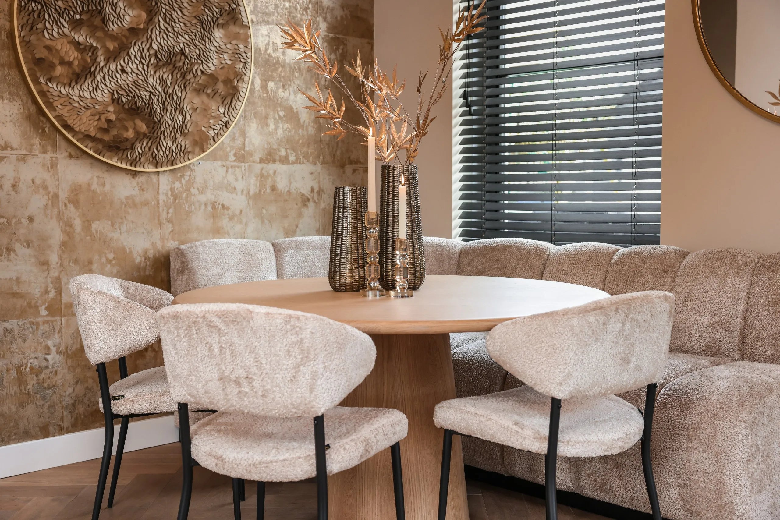 Richmond Interiors Bloom Gold Coin Round Disk Wall Art Large