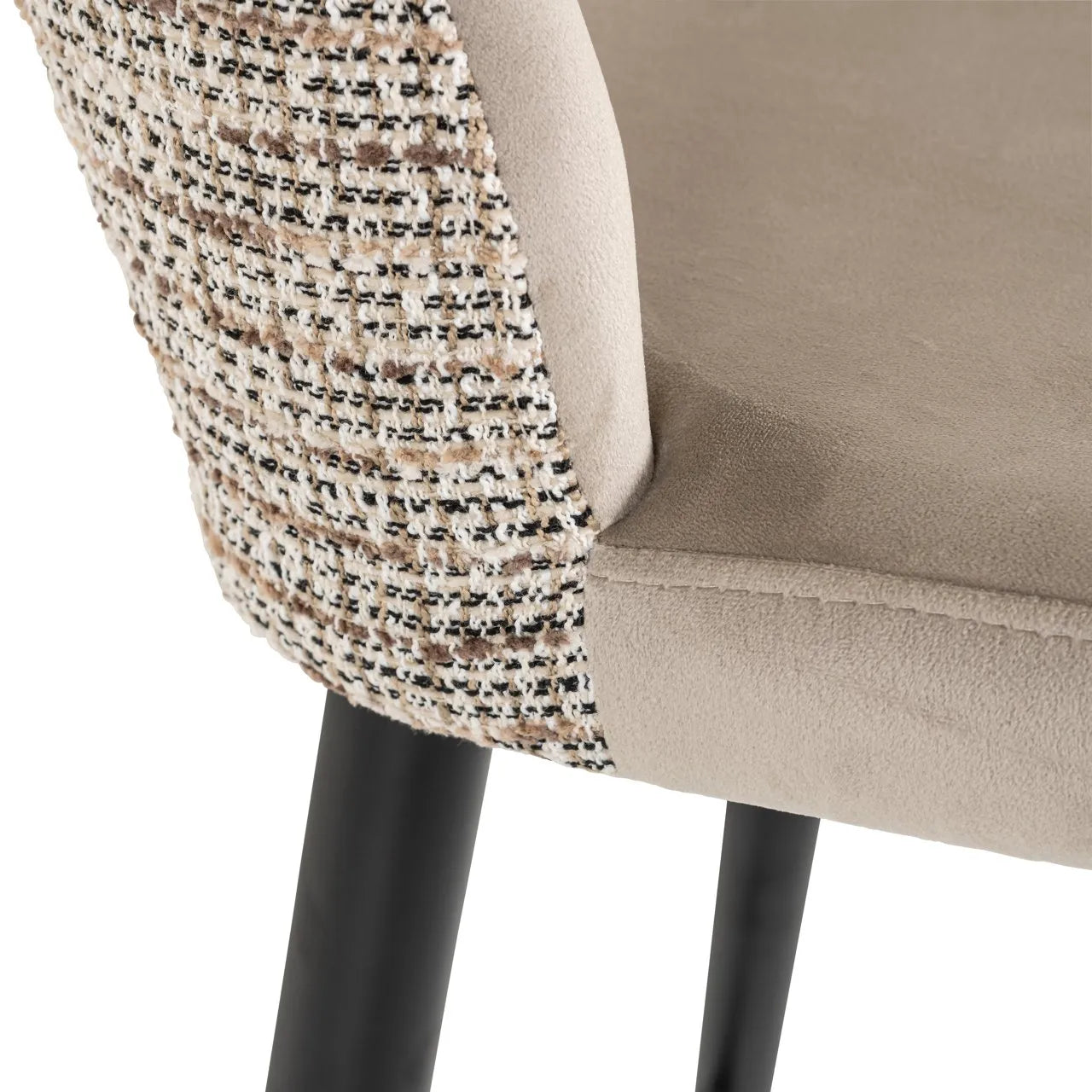 Richmond Interiors Tabitha Taupe Khaki Velvet Bar Stool