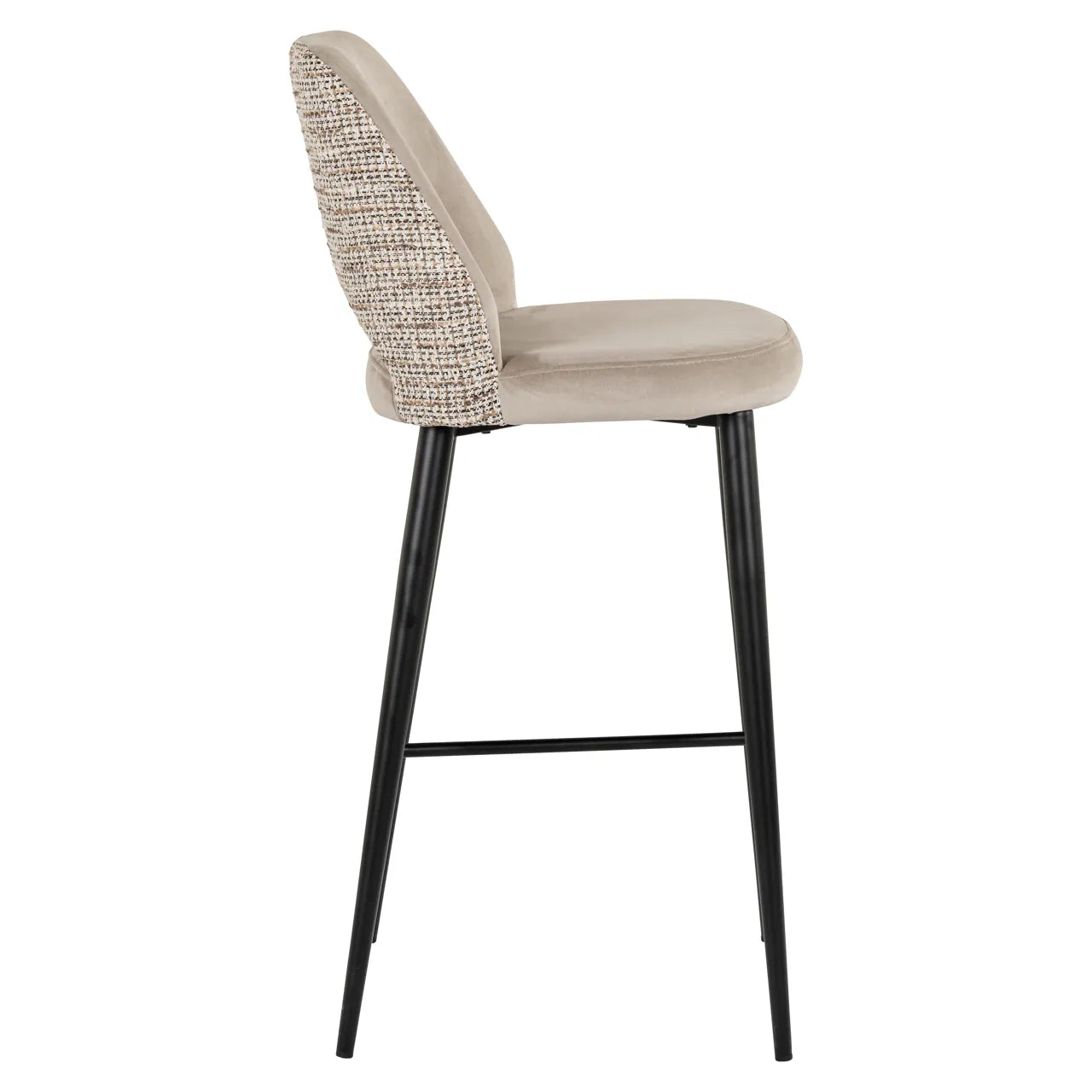 Richmond Interiors Tabitha Taupe Khaki Velvet Bar Stool