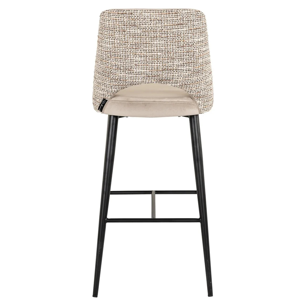 Richmond Interiors Tabitha Taupe Khaki Velvet Bar Stool