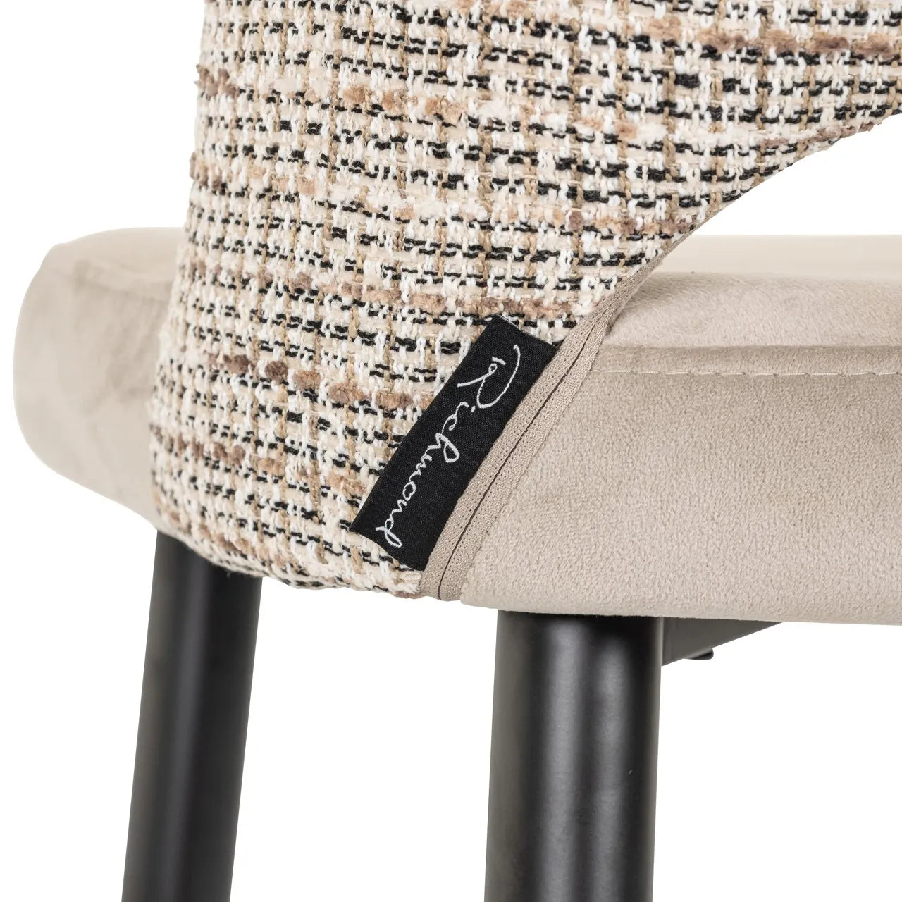 Richmond Interiors Tabitha Taupe Khaki Velvet Bar Stool