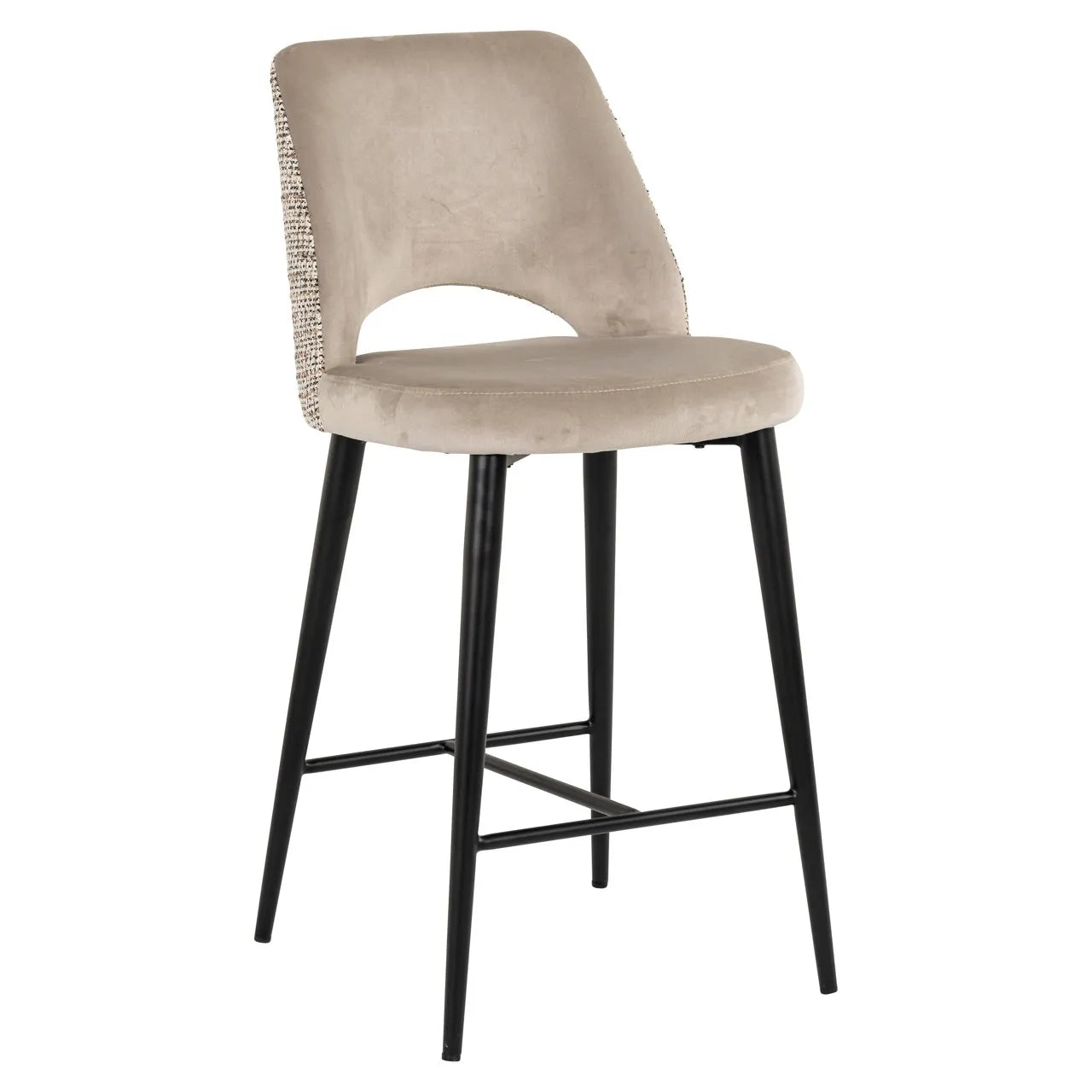 Richmond Interiors Tabitha Taupe Khaki Velvet Counter Stool