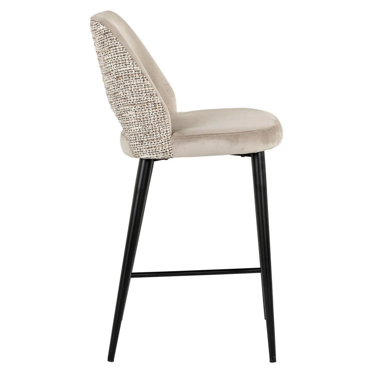 Richmond Interiors Tabitha Taupe Khaki Velvet Counter Stool