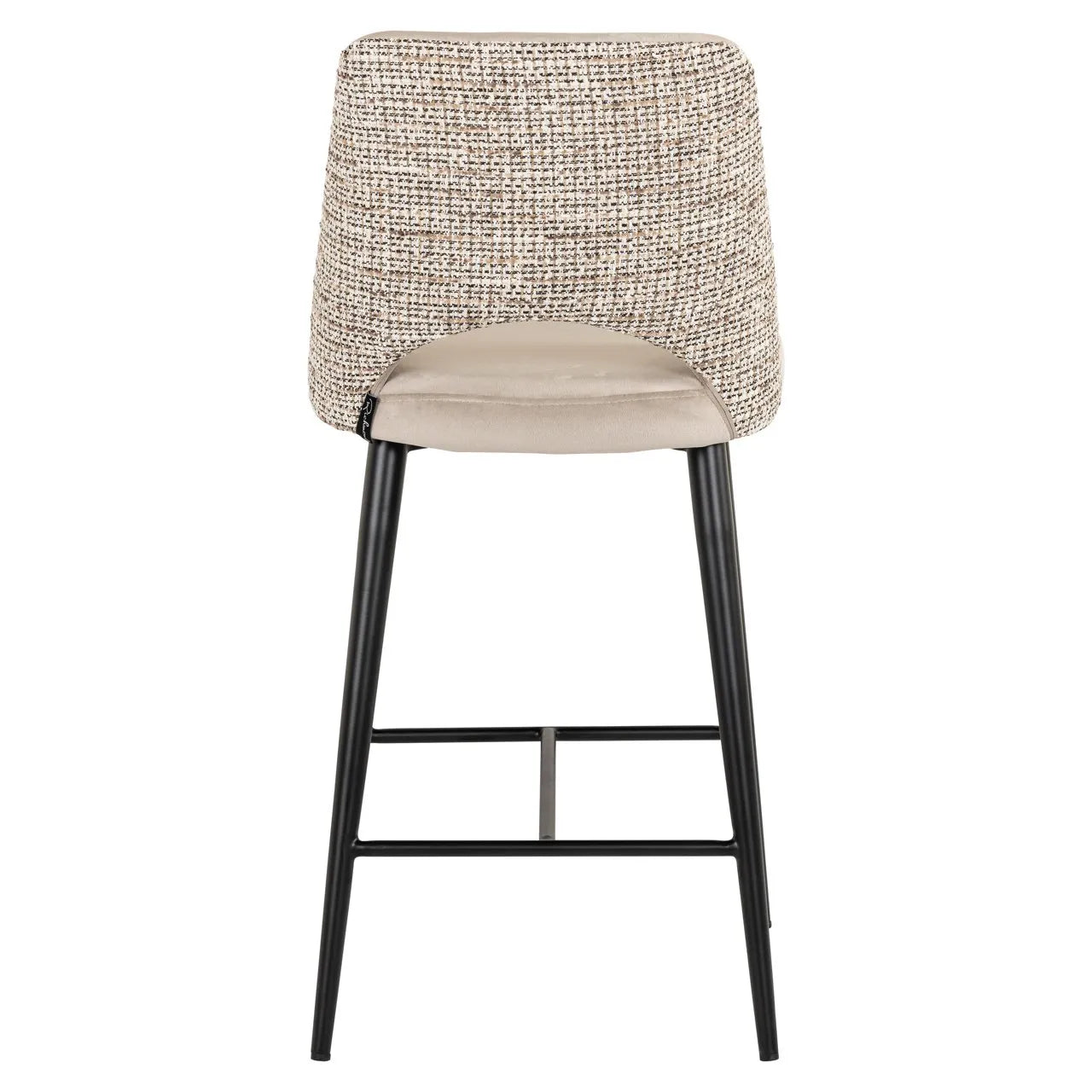 Richmond Interiors Tabitha Taupe Khaki Velvet Counter Stool