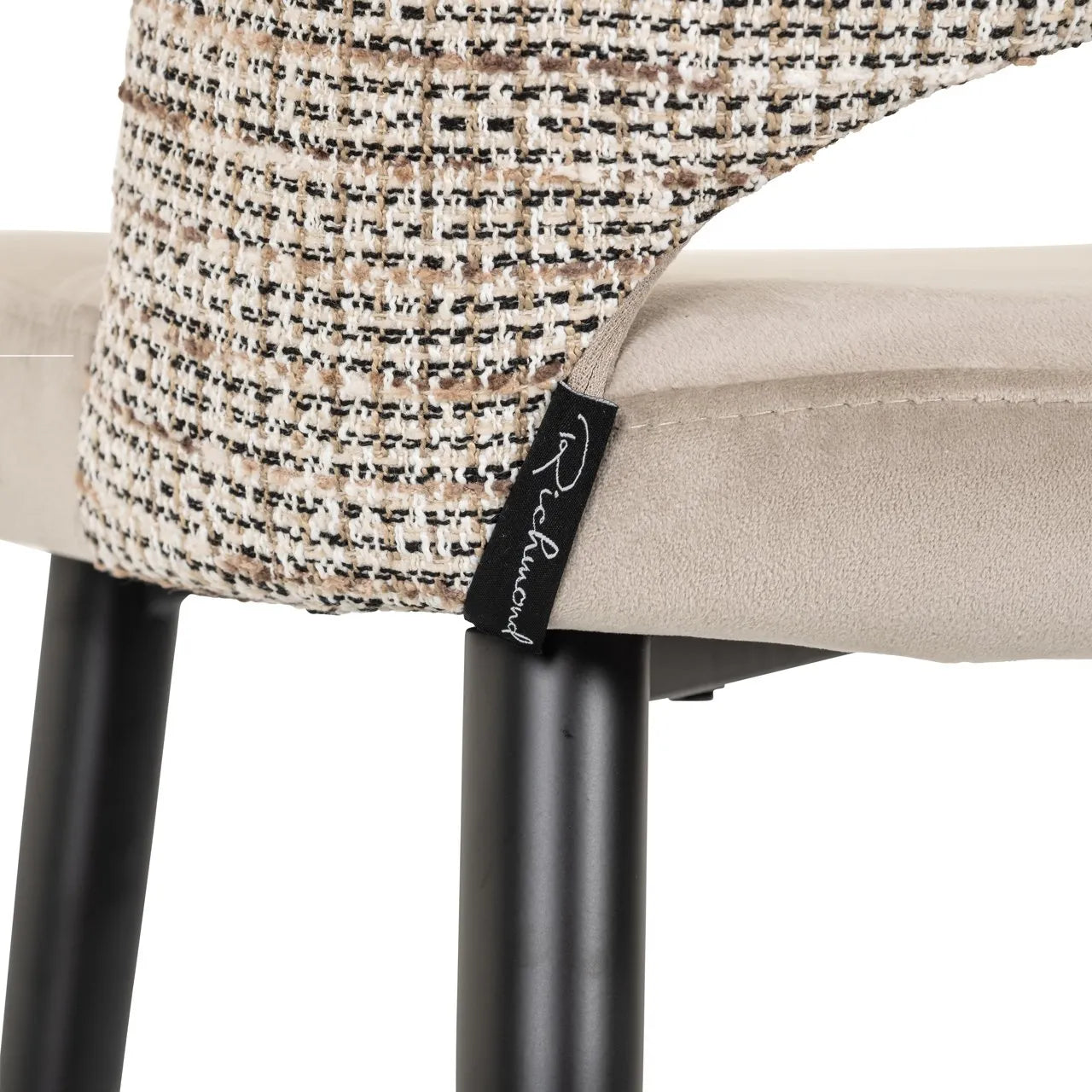 Richmond Interiors Tabitha Taupe Khaki Velvet Counter Stool
