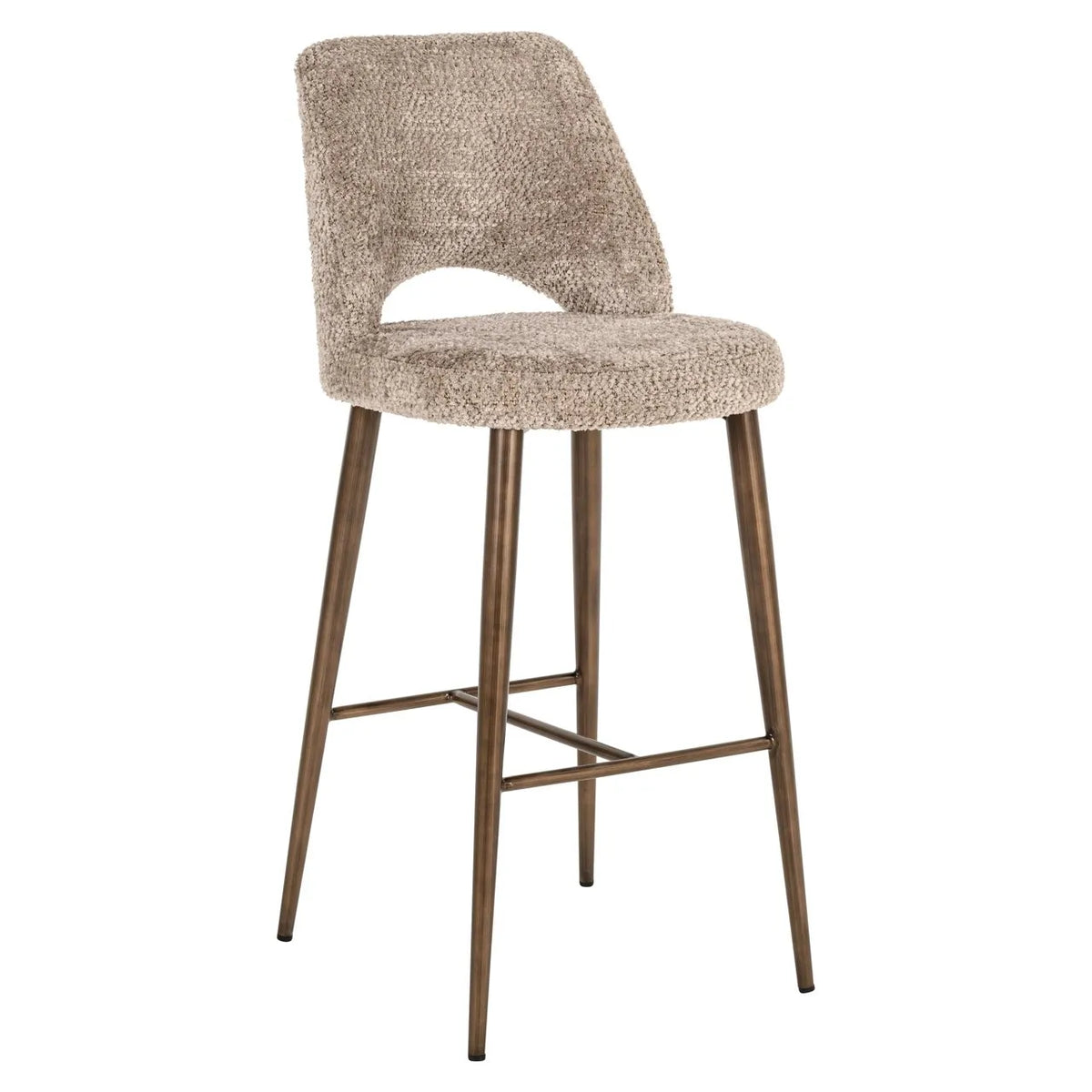 Richmond Interiors Delphine Taupe Boucle Bar Stool