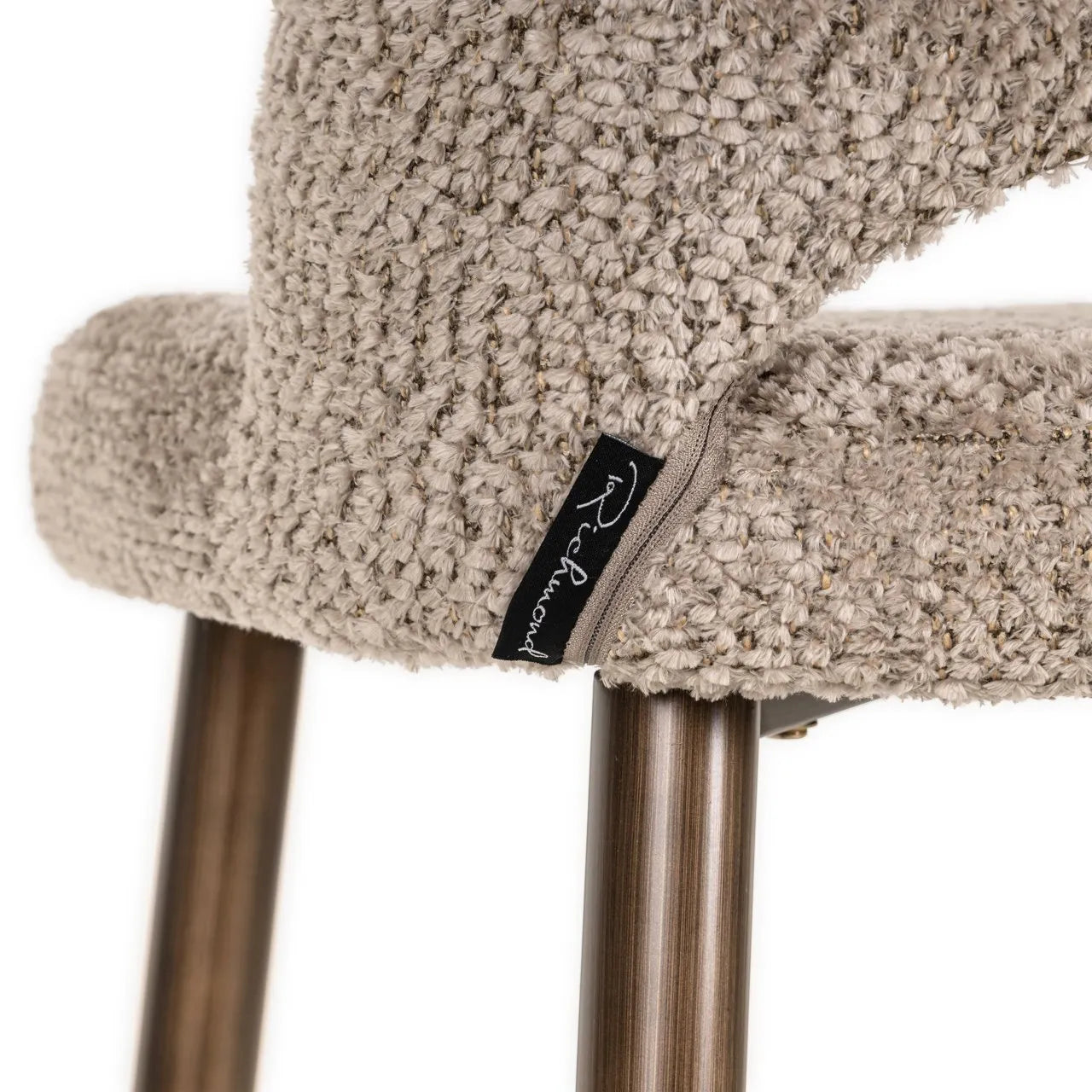 Richmond Interiors Delphine Taupe Boucle Bar Stool