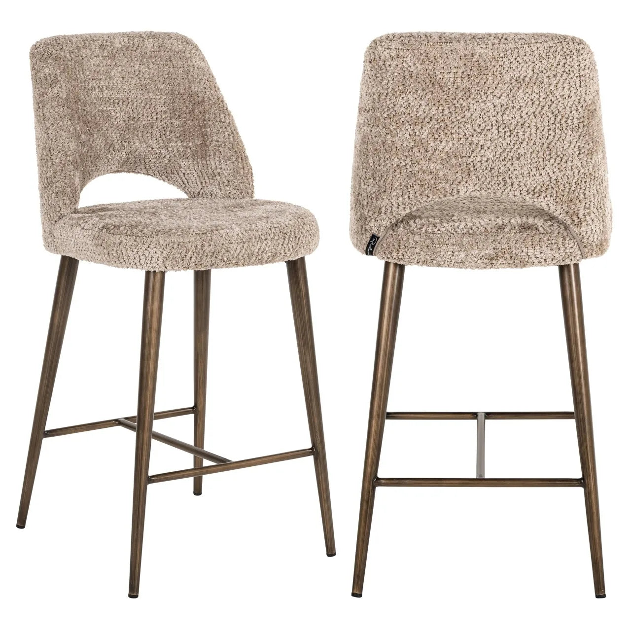 Richmond Interiors Delphine Taupe Boucle Counter Stool