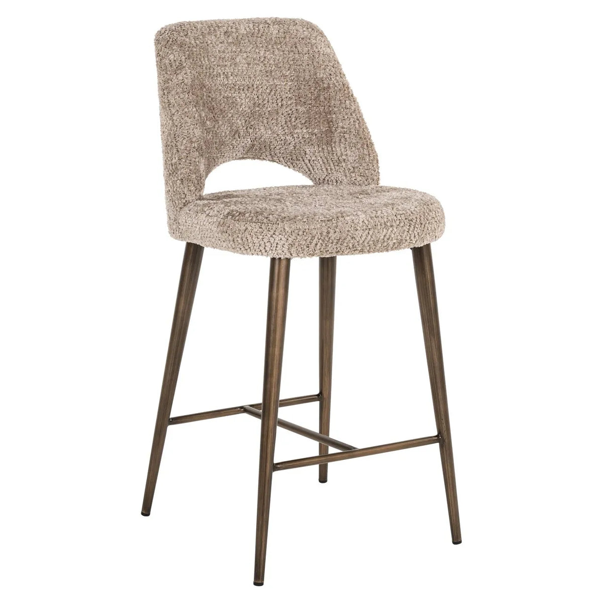 Richmond Interiors Delphine Taupe Boucle Counter Stool