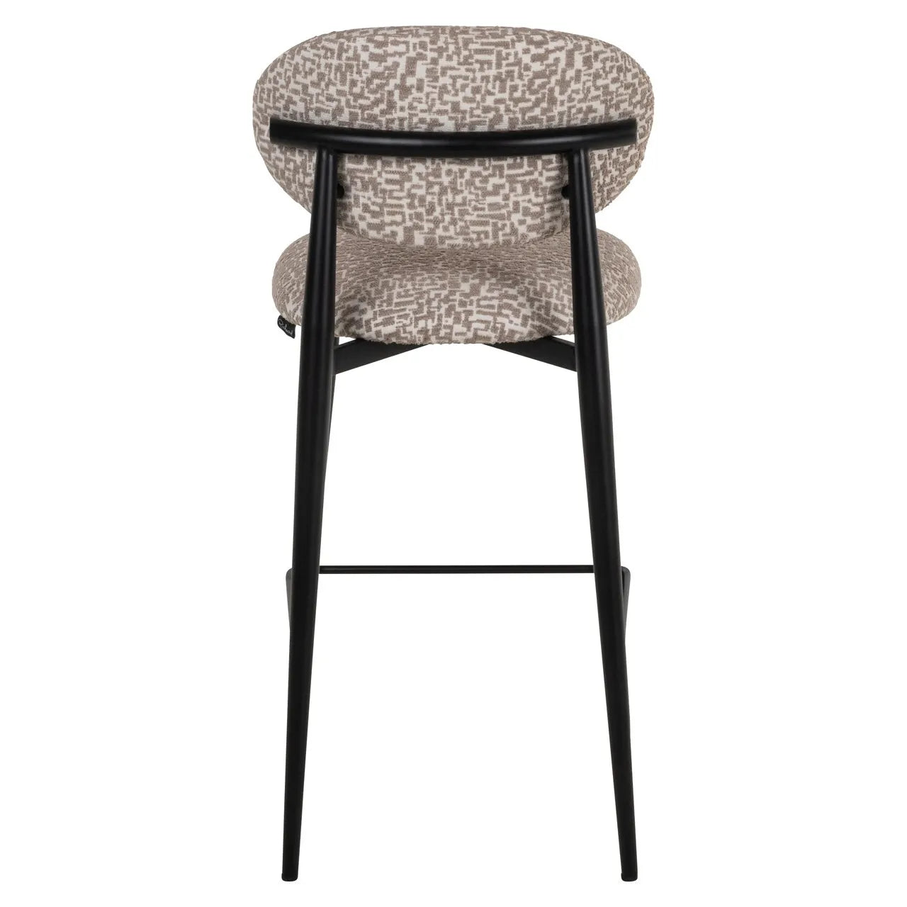Richmond Interiors Dantes Taupe Natural Geo Fabric Counter Stool