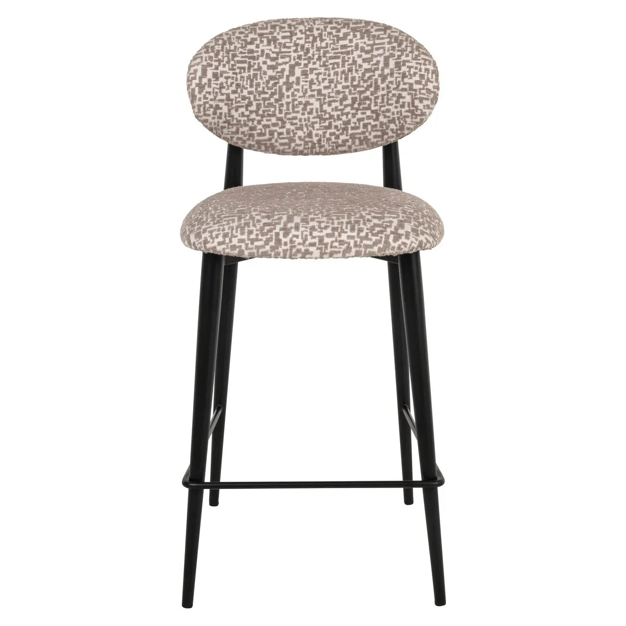 Richmond Interiors Dantes Taupe Natural Geo Fabric Counter Stool