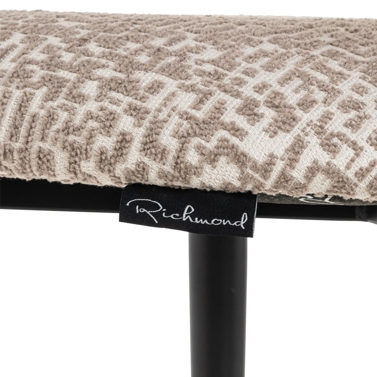 Richmond Interiors Dantes Taupe Natural Geo Fabric Counter Stool